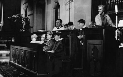 Choir with Joan Allnutt on organ, 1960s