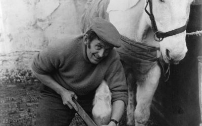 Denis shoeing Domino, 1960s