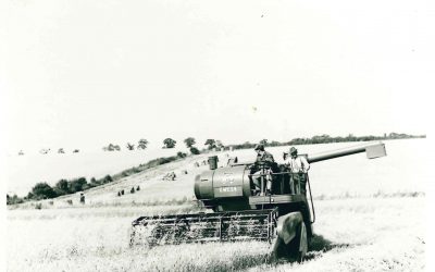 John Crawley’s first combine harvester, 1950s